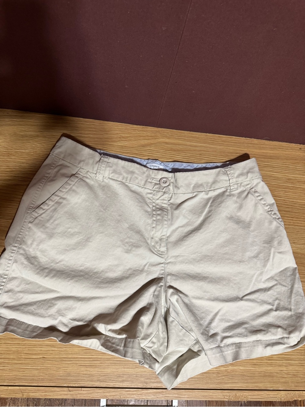 Crown & Ivy Caroline Khaki Chino Shorts Size 10